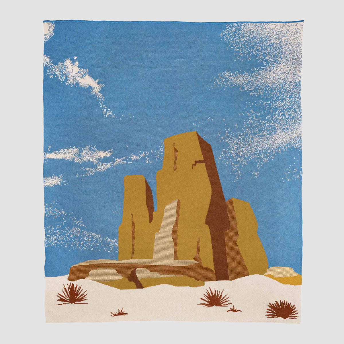 Desert Landscape - Cotton Sustainable Knit Throw Blanket