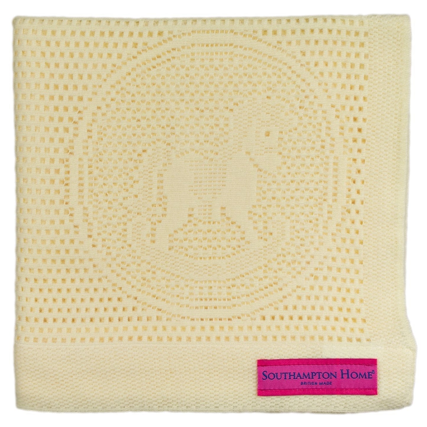 Southampton Home Lace Weave Rocking Horse Baby Blanket ~ Yellow ~