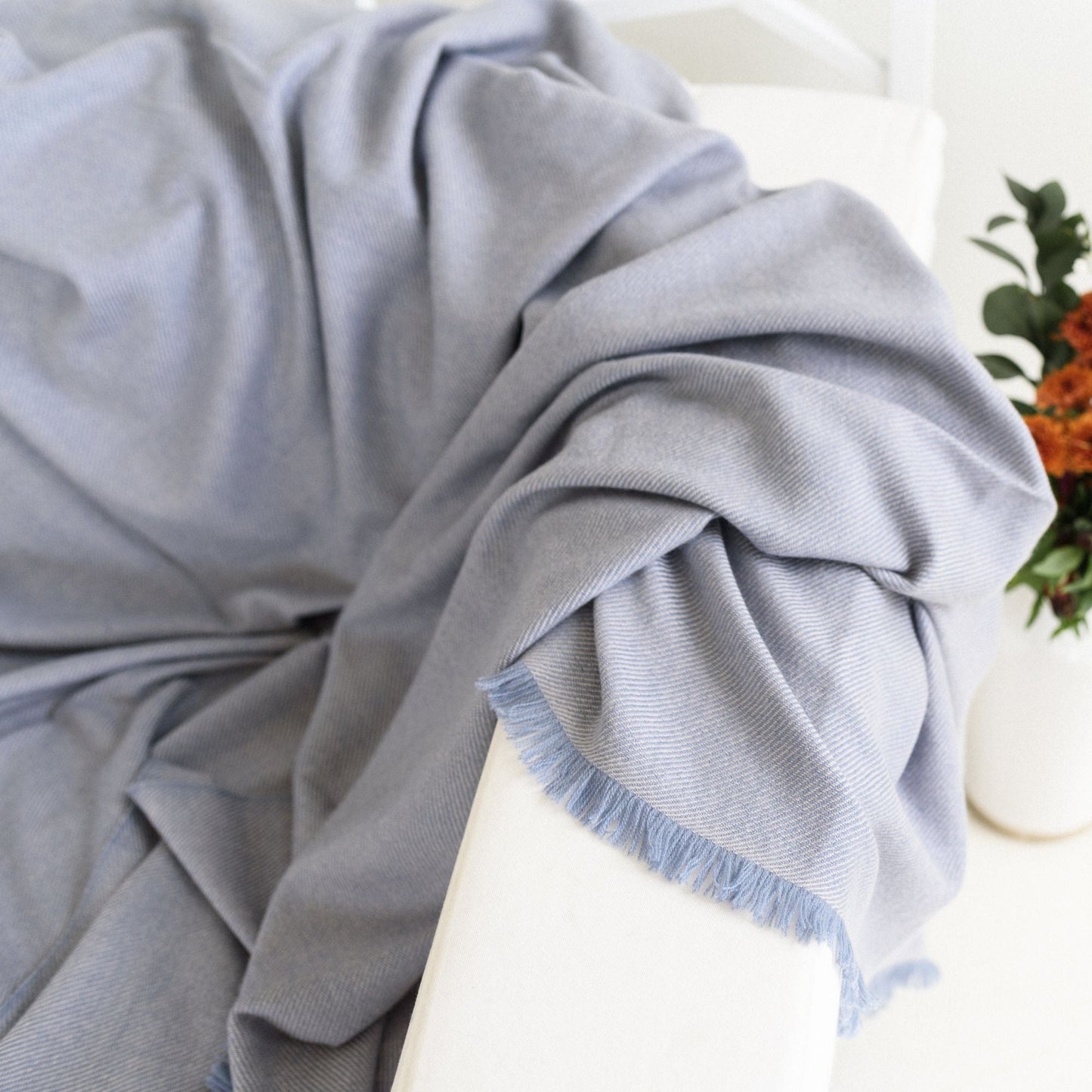 Boro Blue Handwoven Merino Throw