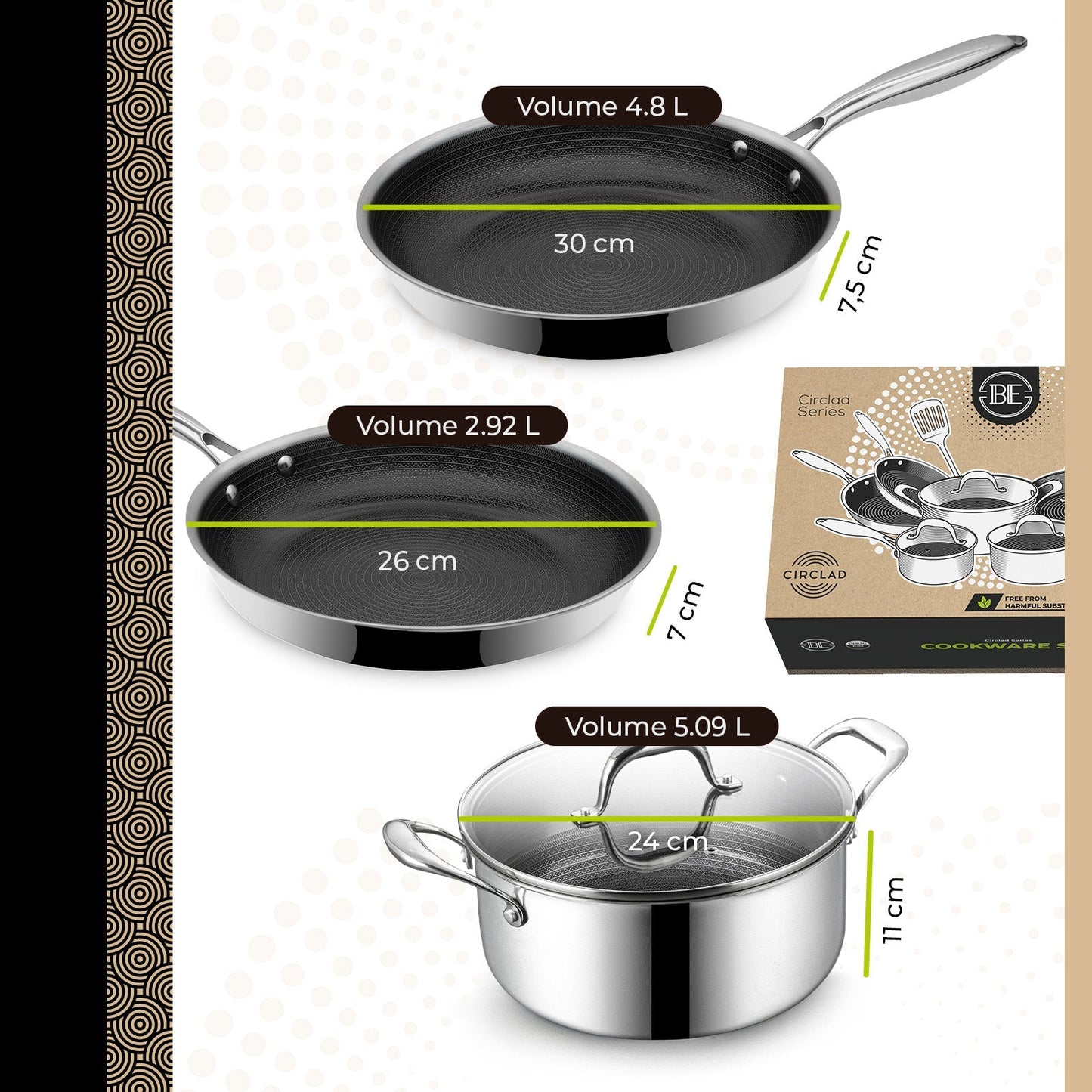 BE | LIVING CIRCLAD Series 12-Piece Cookware Set