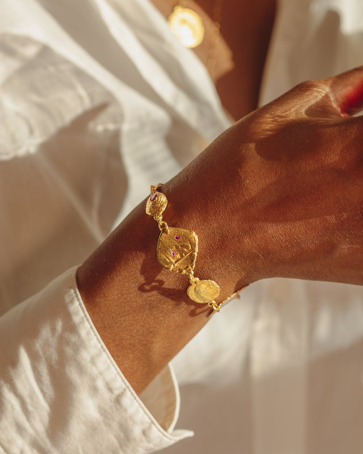 Coin and Limpet Ruby Bracelet