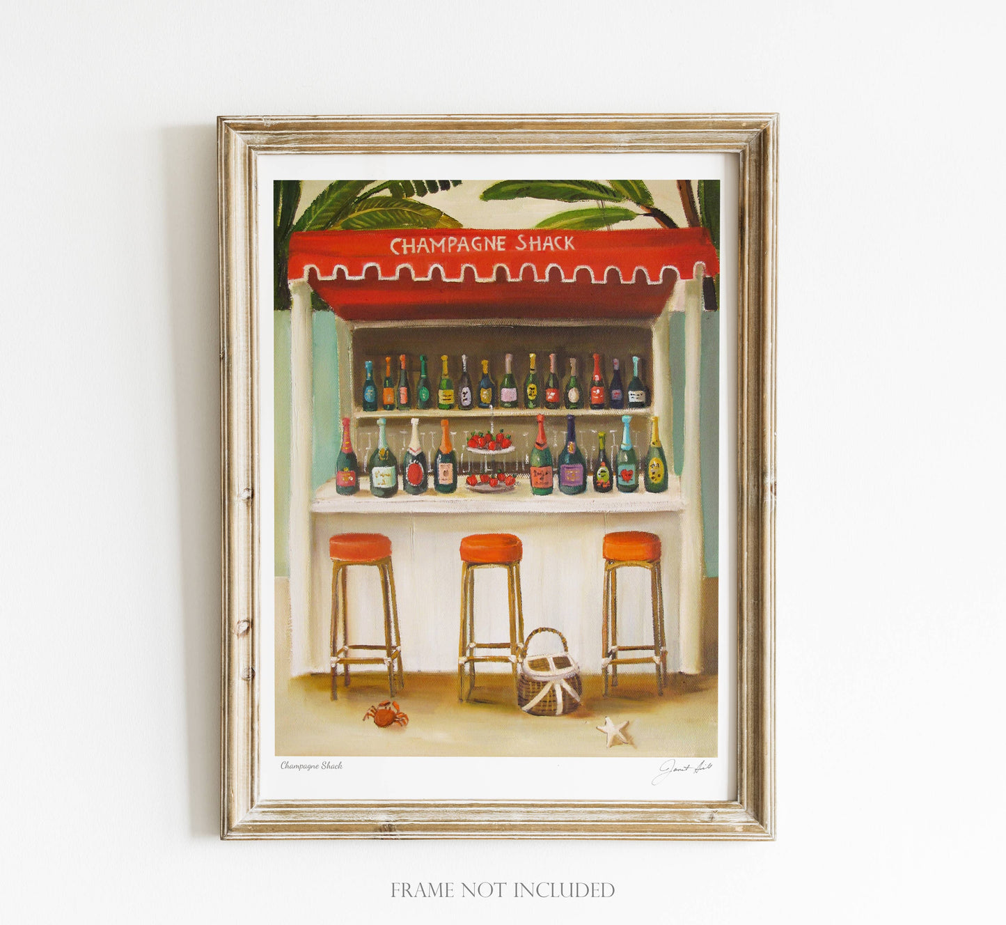 Champagne Shack Art Print - 8.5 X 11" by Janet Hill
