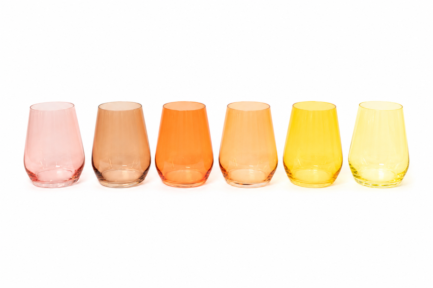 Golden Hour Collection - Ombre Set of 6 Colored Wine Glass