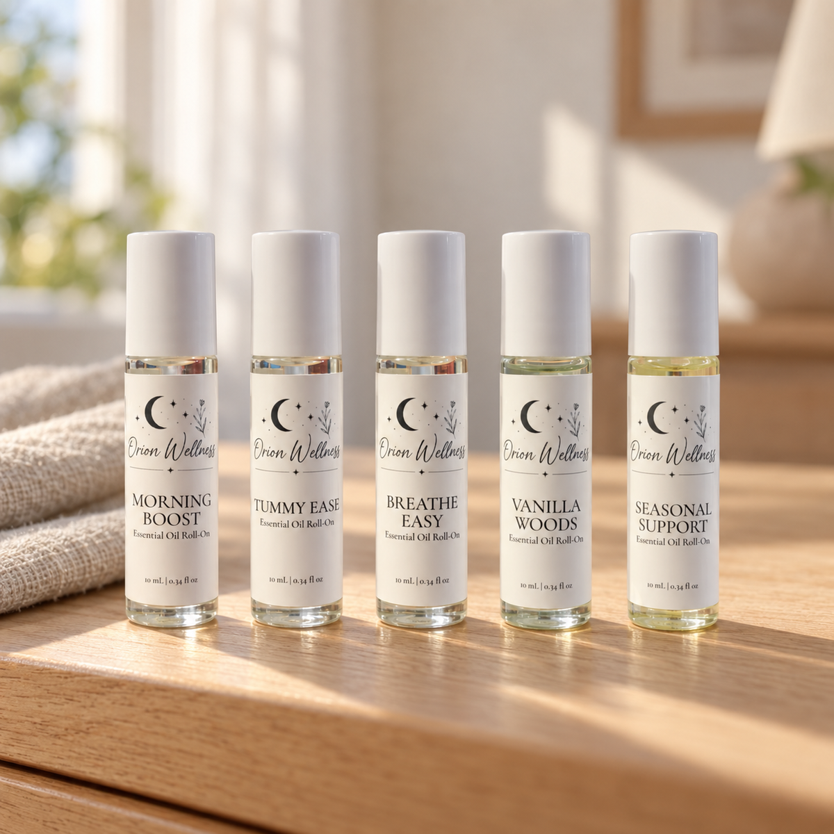 Orion Wellness Everyday Essential Oil Roll-On Collection | Five-Piece Set