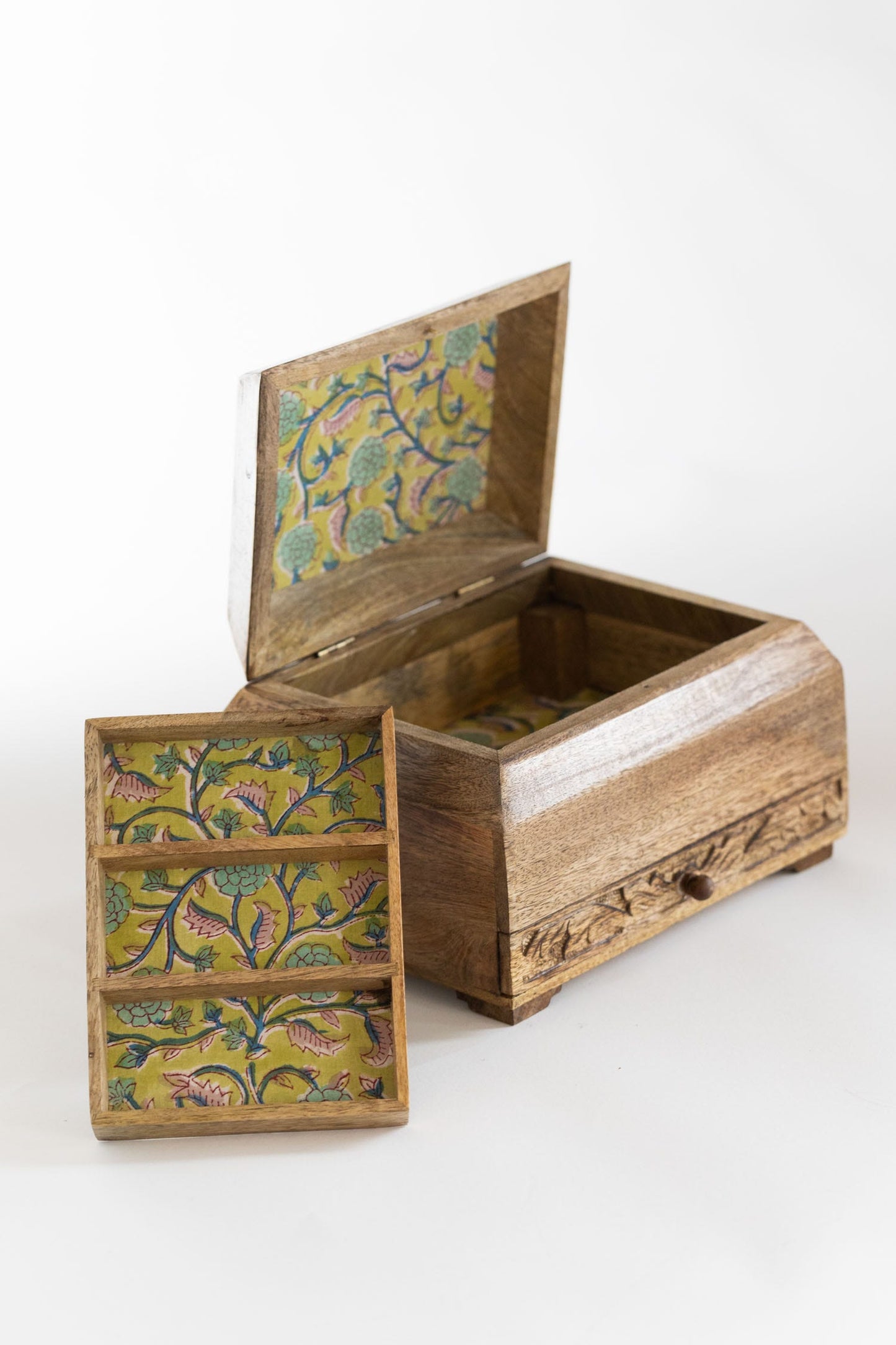 Phoolon Mango Wood Jewelry Box