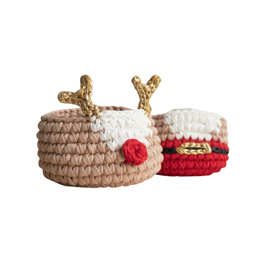 Christmas Deer and Santa Baskets