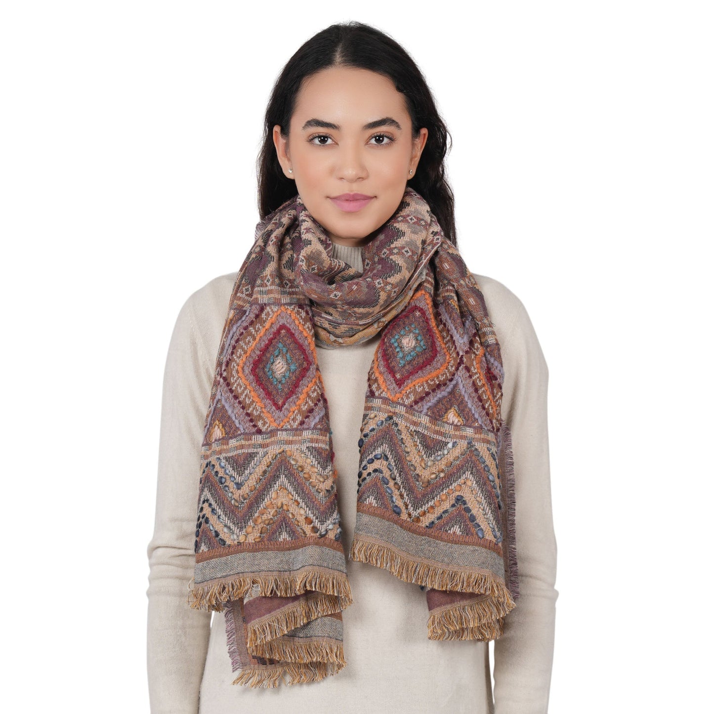 Sierra Geometric Scarf - Lavender
