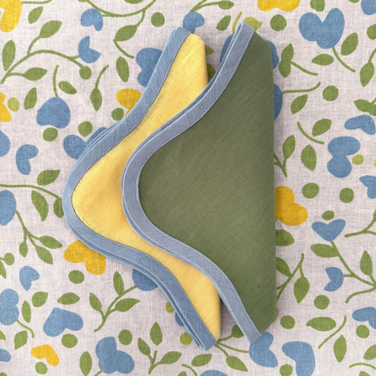 Daisy yellow linen napkin (set of 4)