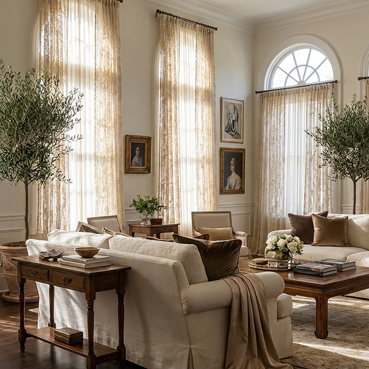 Premium Sheer Panels: The Linda - Gold