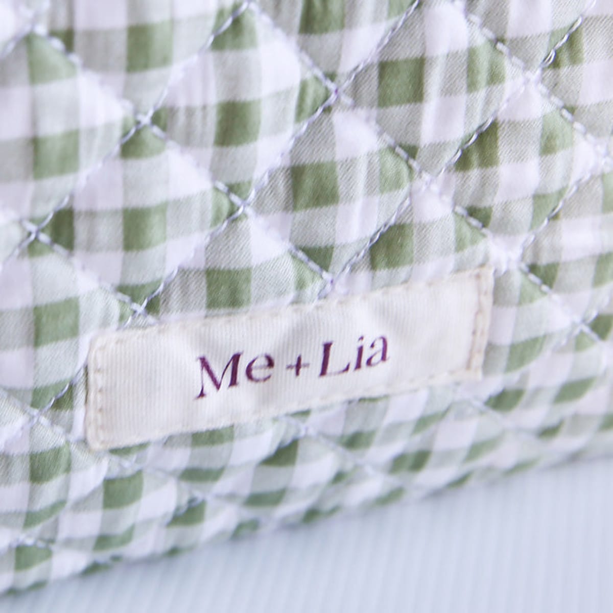 Gingham Matcha Make-up Pouch - Small