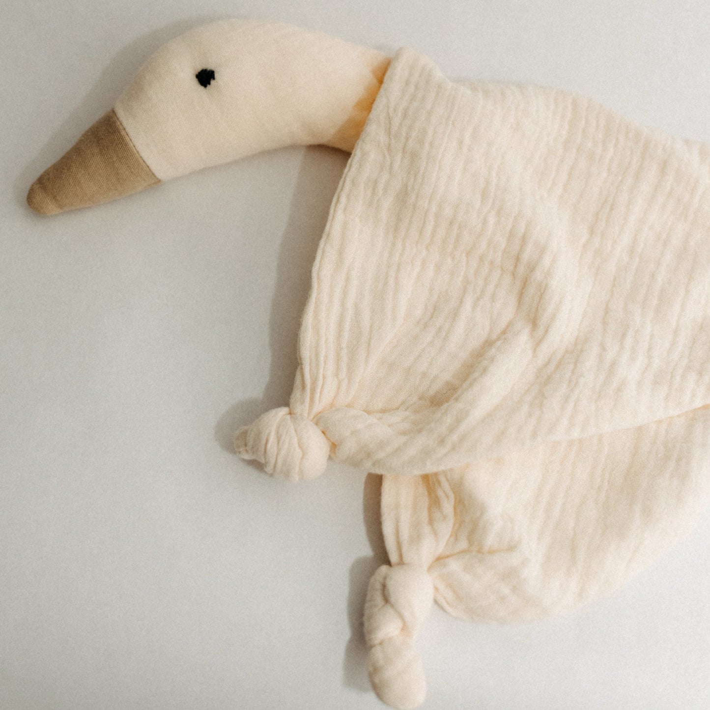 Goose Lovey Security Blanket-Ecru