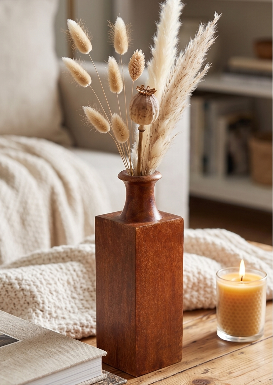 Handcrafted Kanha Mango Wood Decorative Vase