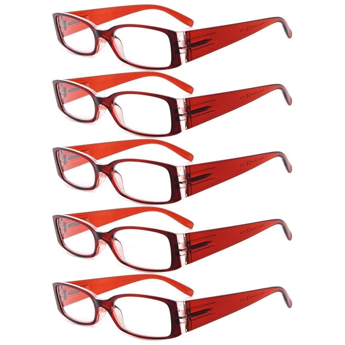 5 Pack Rectangle Stylish Reading Glasses R040-A