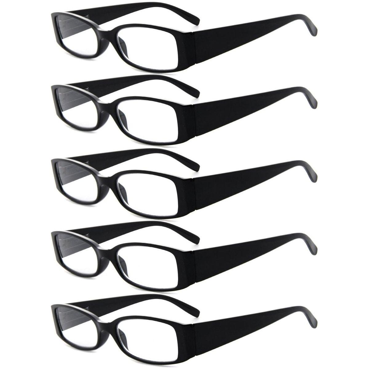 5 Pack Rectangle Stylish Reading Glasses R040-A