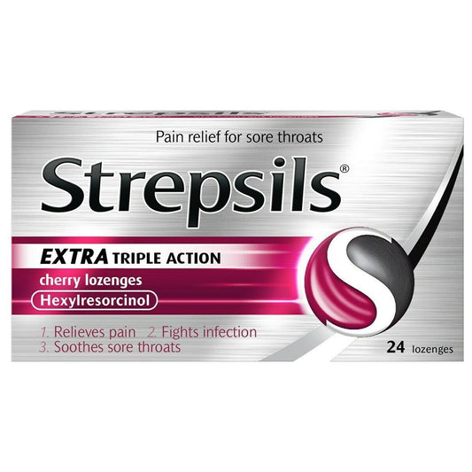 Strepsils Extra Triple Action Cherry 24 Lozenges
