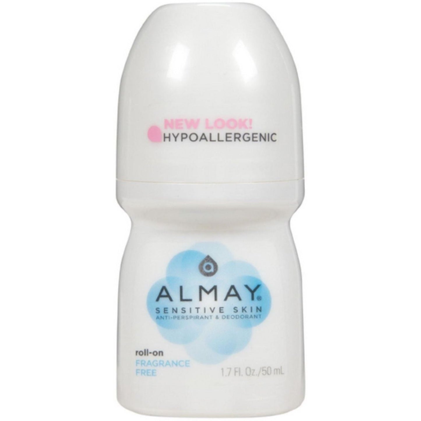 Almay Anti-Perspirant & Deodorant, Sensitive Skin, Roll-On, Fragrance Free, 1.7 Oz