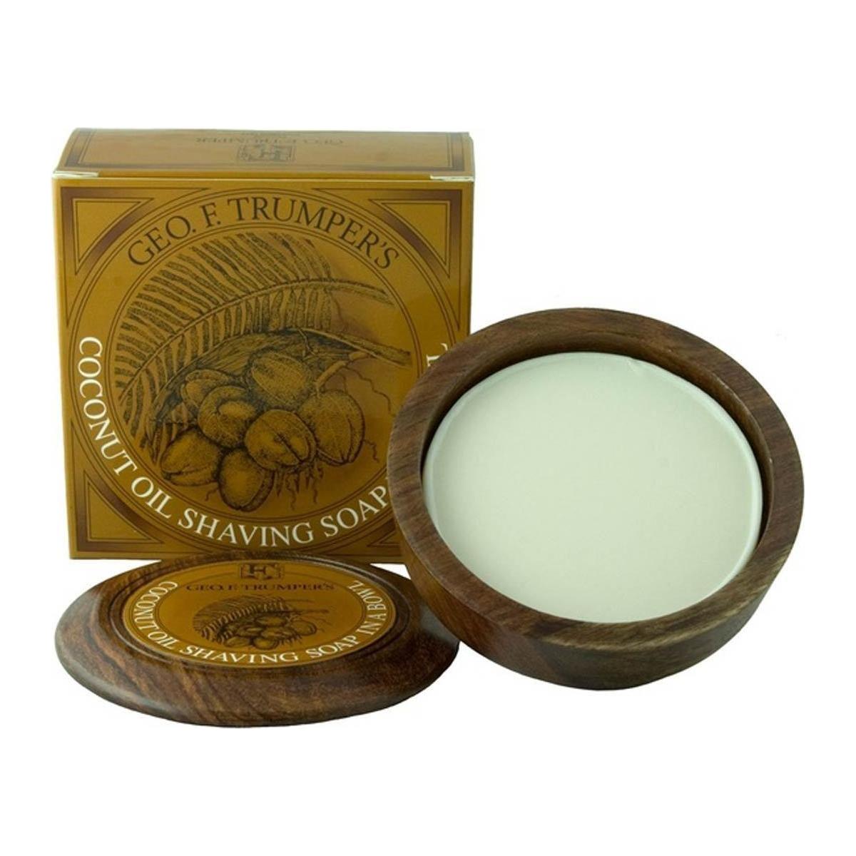 Geo. F. Trumper Coconut Oil Hard Shaving Soap in Wooden Bowl 80g