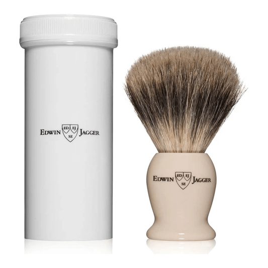 Edwin Jagger Best Badger Travel Shaving Brush Ivory IVTSBBB