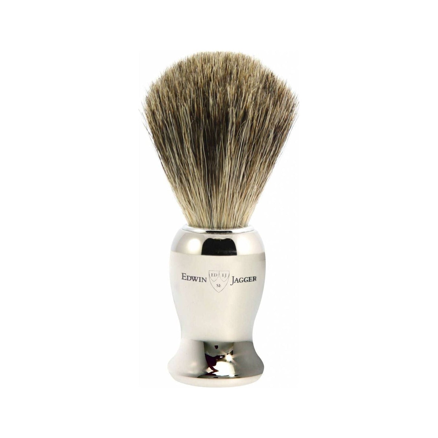 Edwin Jagger Pure Badger Shaving Brush Nickel Plated