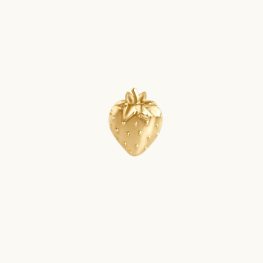 14K Yellow Gold Strawberry Stud