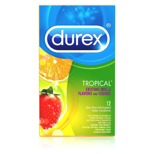 Durex Tropical Flavors Premium Lubricated Latex Condoms