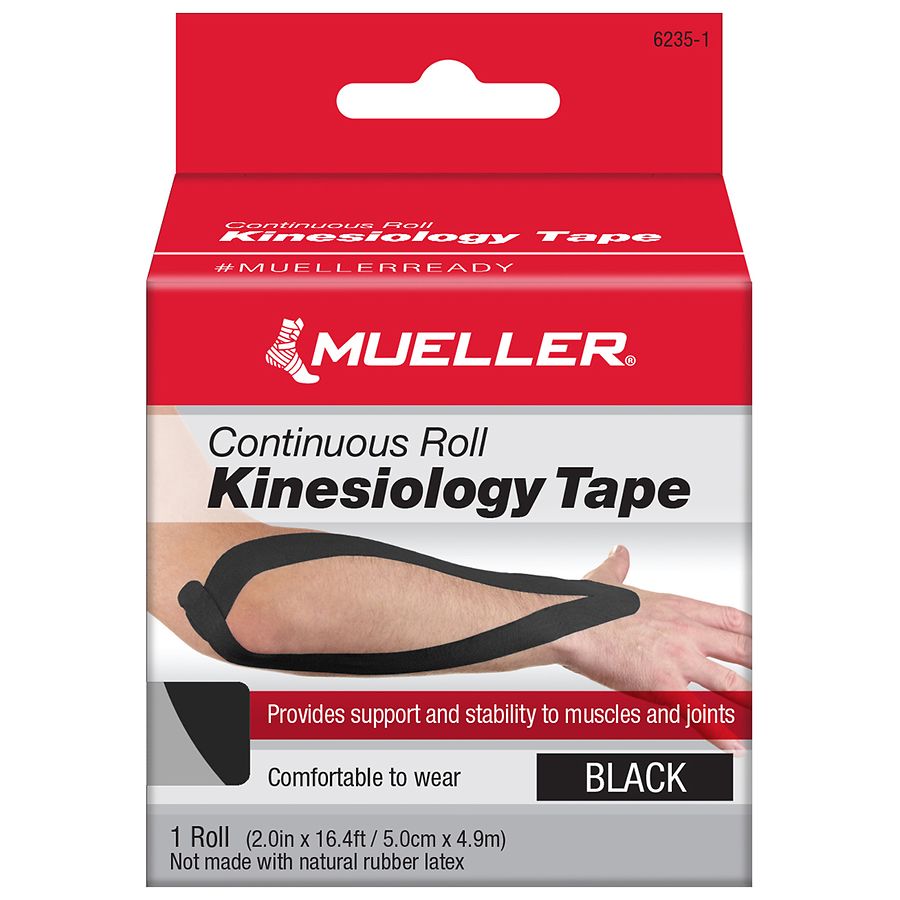 Mueller Kinesiology Tape, Continuous Roll Black