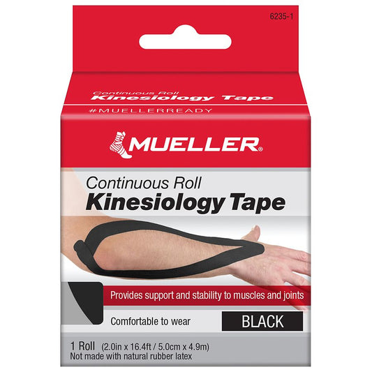 Mueller Kinesiology Tape, Continuous Roll Black
