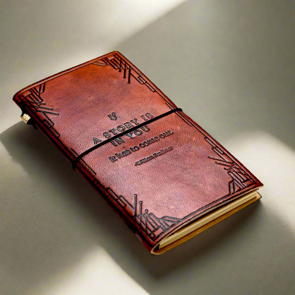 Debossed Refillable Leather Traveler's Notebook