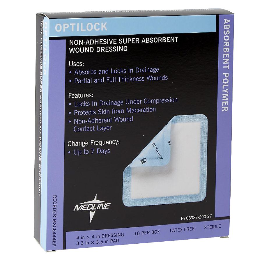 Medline OptiLock Non-Adhesive Dressings 4x4
