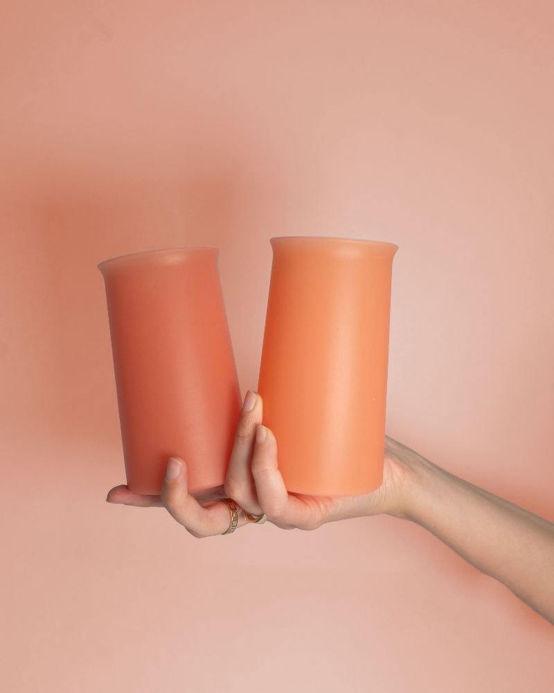 terra + peach | stegg | silicone unbreakable highball glasses