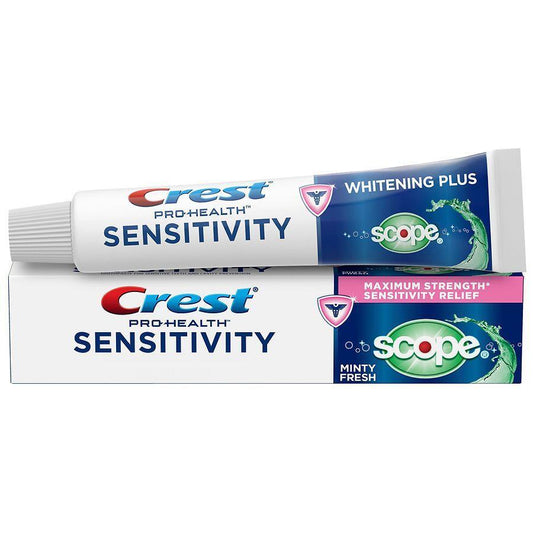 Crest Toothpaste, Sensitivity, Whitening Plus Scope, Maximum Strength Sensitivity Relief, Minty Fresh 6 Oz