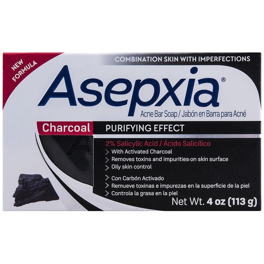 Asepxia Cleansing Bar Soap For Acne, Charcoal, 4 Oz