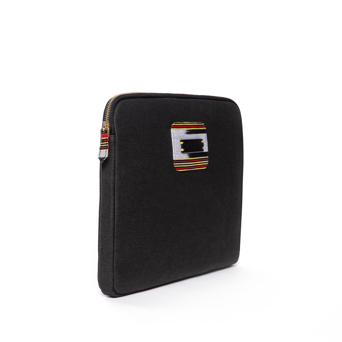 Zipped Black Canvas Laptop Case for 13" 14"