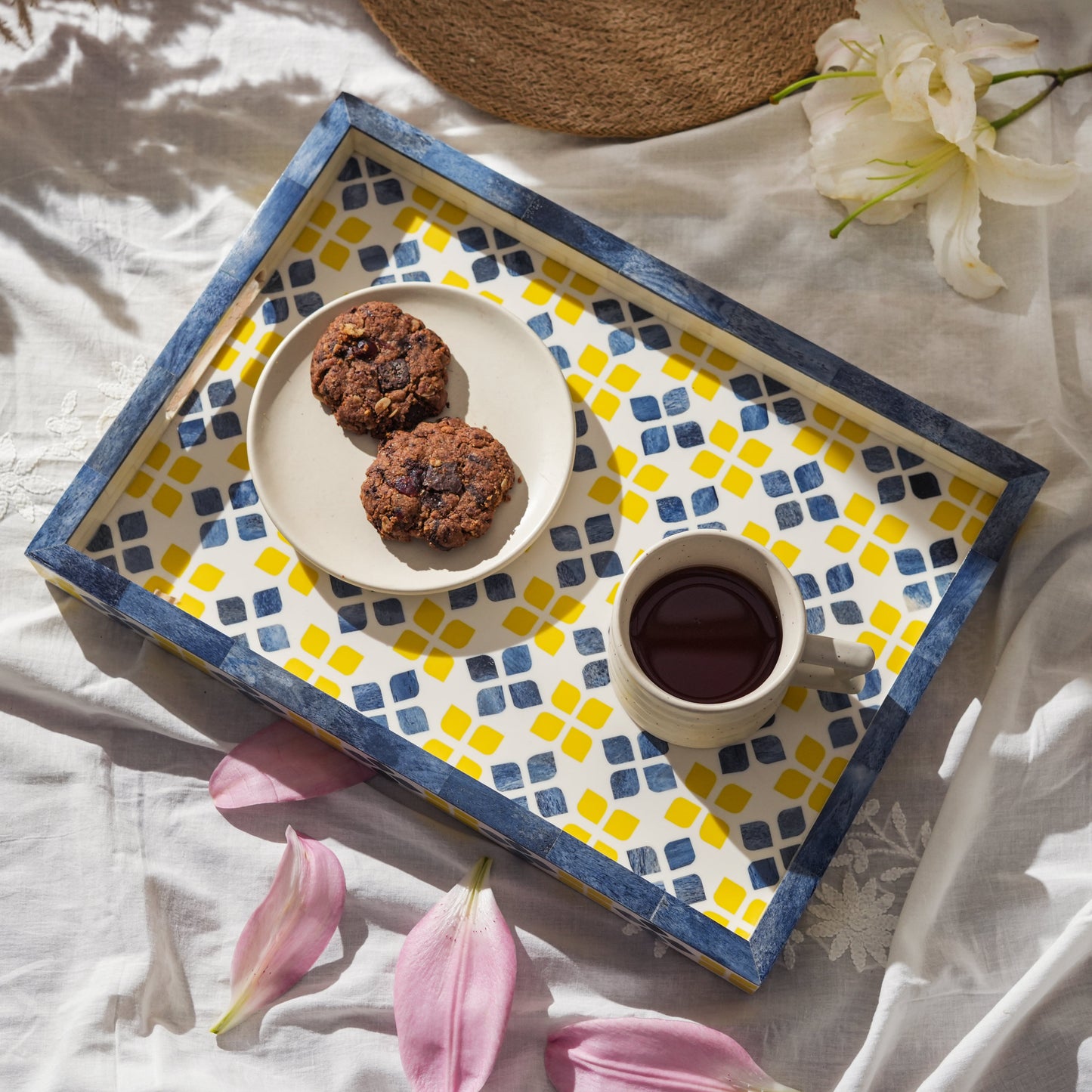 Marigold Mosaic Bone Inlay Tray