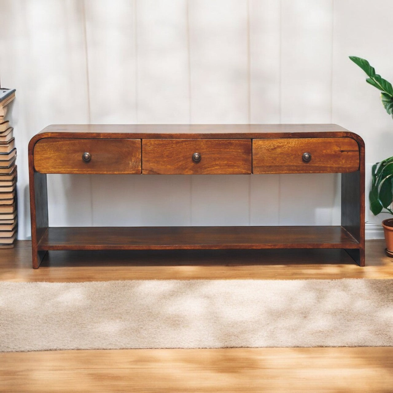 Solid Wood Aspen Slim Media Unit