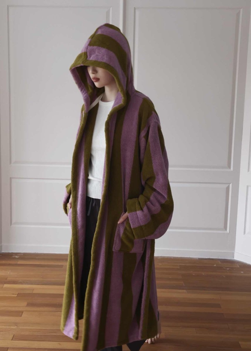 Ultra Soft Retro Whimsical Stripe Bath Robe