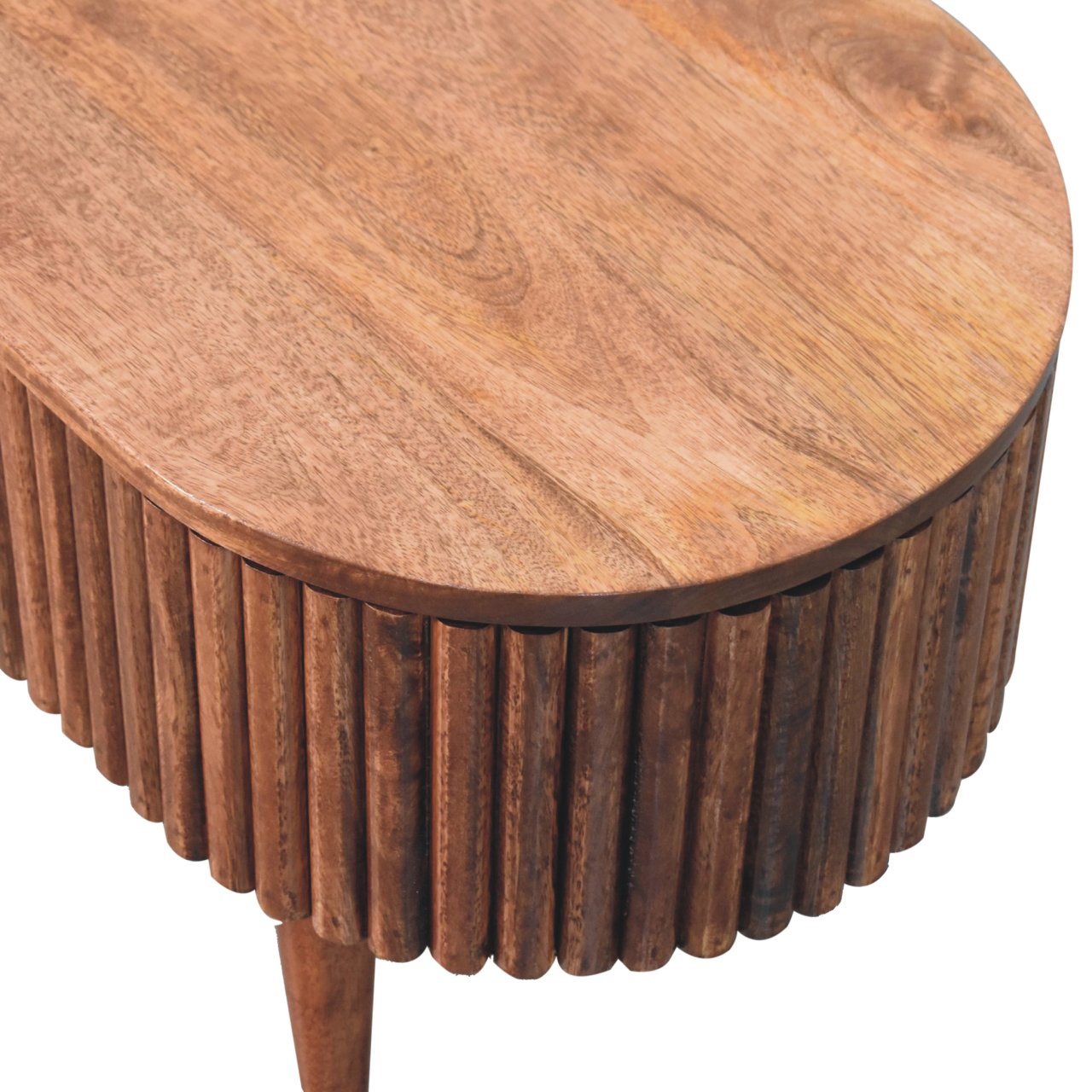 Solid Wood Honey Caramel Mokka Coffee Table, Nordic Legs, Brown