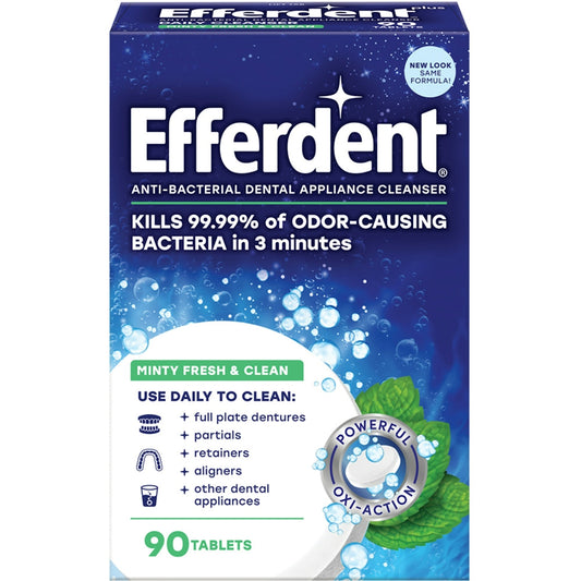 Efferdent Denture Cleanser, Anti-Bacterial, Plus Mint, Tablets, Value Pack