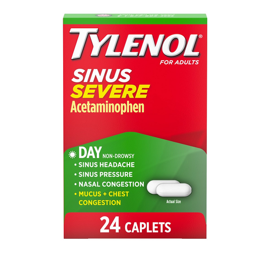 Tylenol Sinus Severe Non-Drowsy Pain & Congestion Relief Caplets - Acetaminophen - 24ct