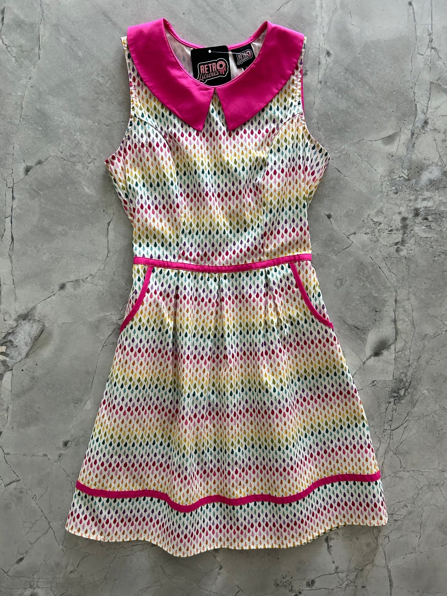 Rainbow Drop Collared Dress