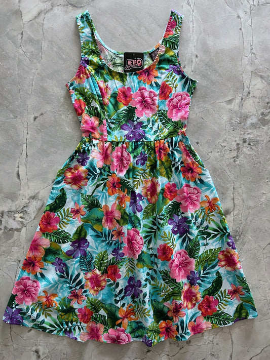 Tropical Fit & Flare Dress