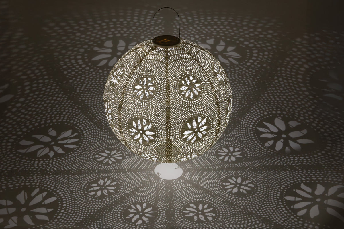 Stella Luxe Globe Boho Pearl 18" LED Lantern (Battery Powered)