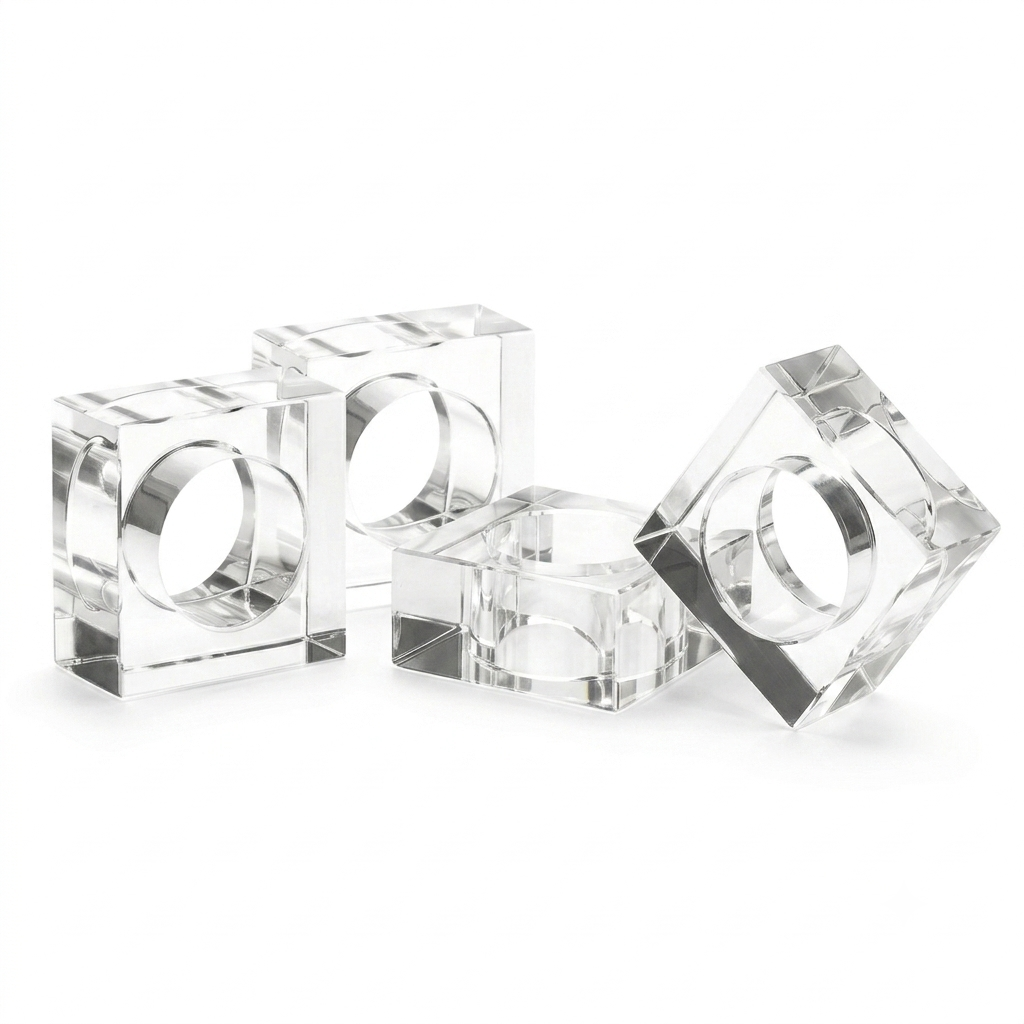 Acrylic Square Napkin Ring (Set of 4)