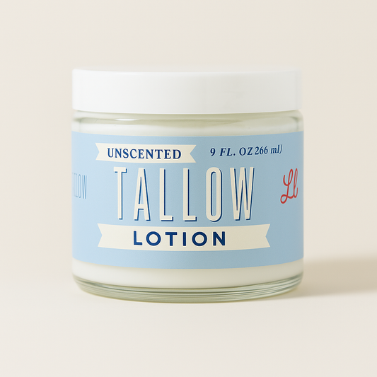 Unscented Tallow Lotion – Pure, Preservative-Free One Ingredient Moisturizer by Lady May Tallow