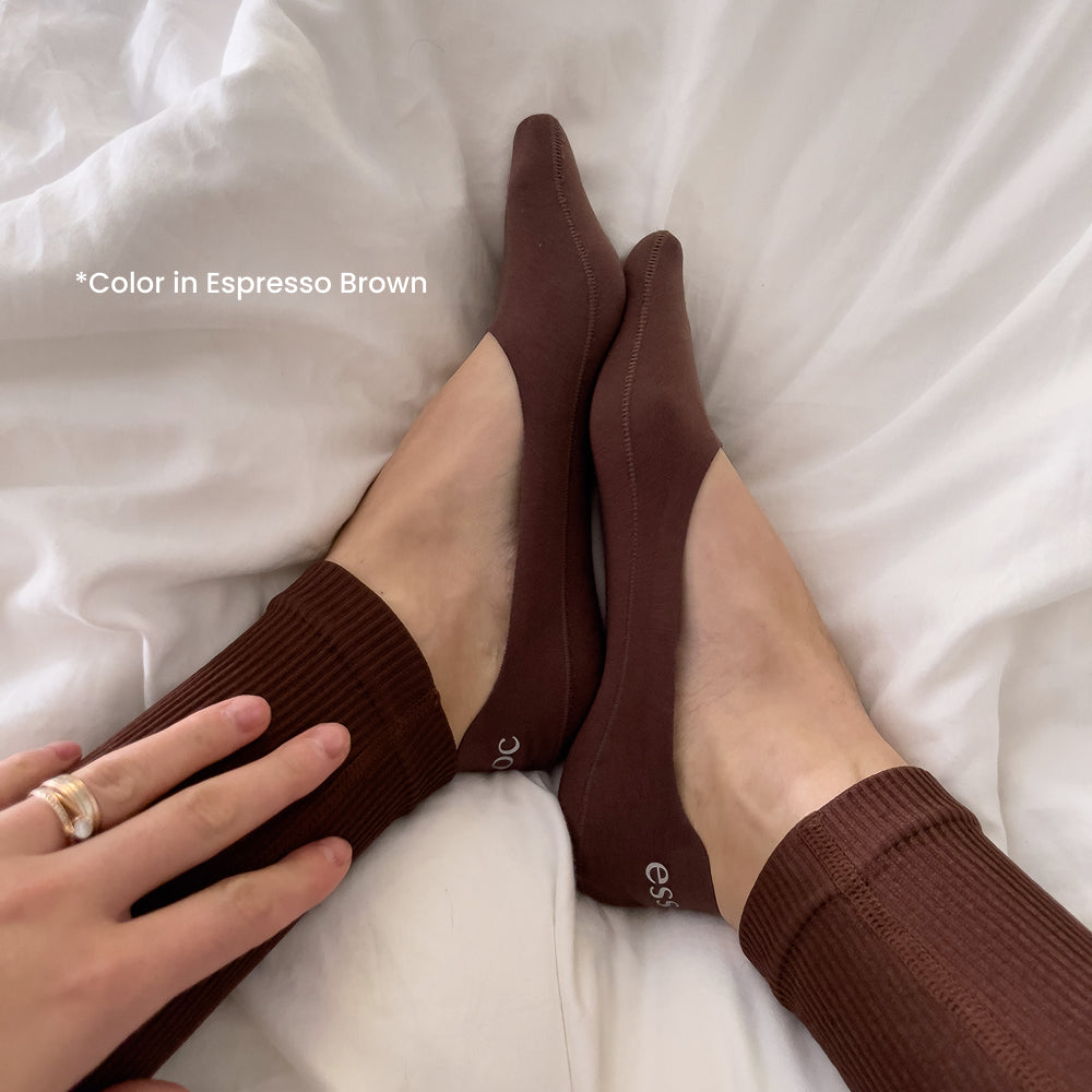 Unisex Cotton No Show Socks | Espresso Brown