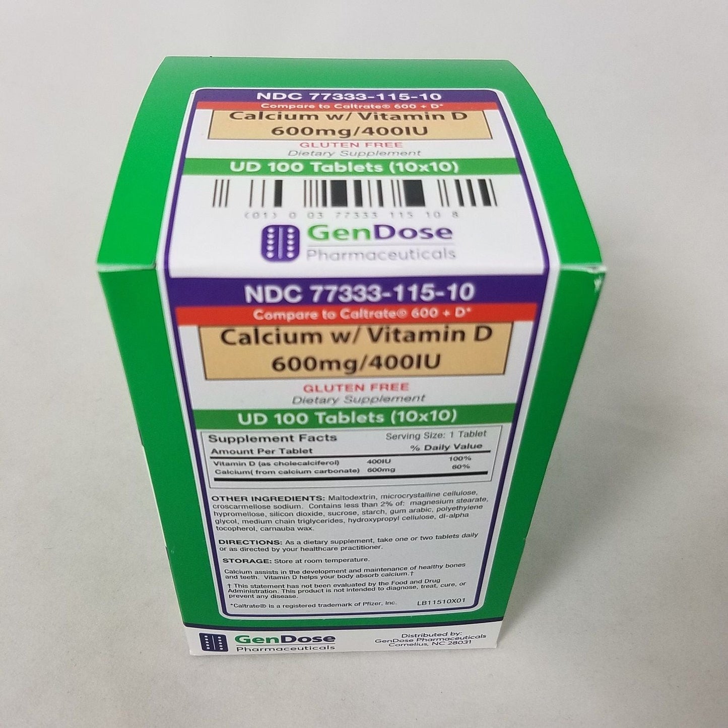 Gendose Calcium Vitamin D 600mg 400Iu Tab 100 Ud