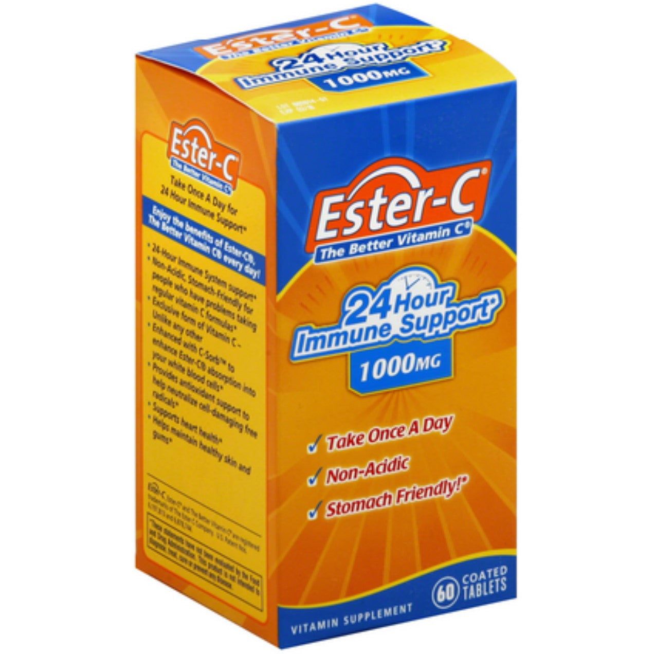 Ester-C Immune Support, 24 Hour, Maximum Strength, 1000 Mg, Vegetarian Coated Tablets
