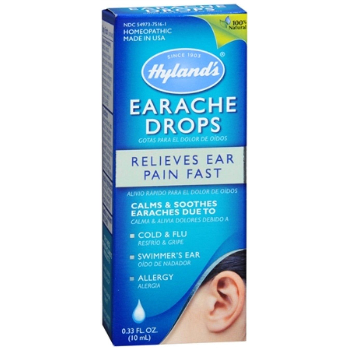Hyland's Naturals Day & Night Earache Drops 0.33 Fl Oz