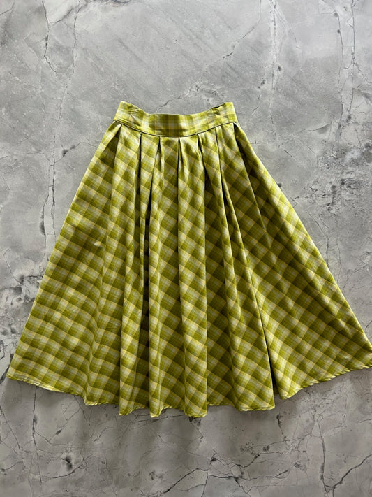 Green Plaid Doris Skirt