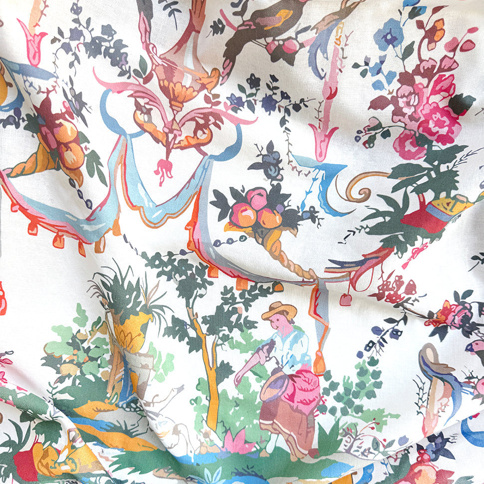 Pink Toile Tablecloth